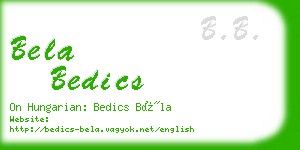 bela bedics business card